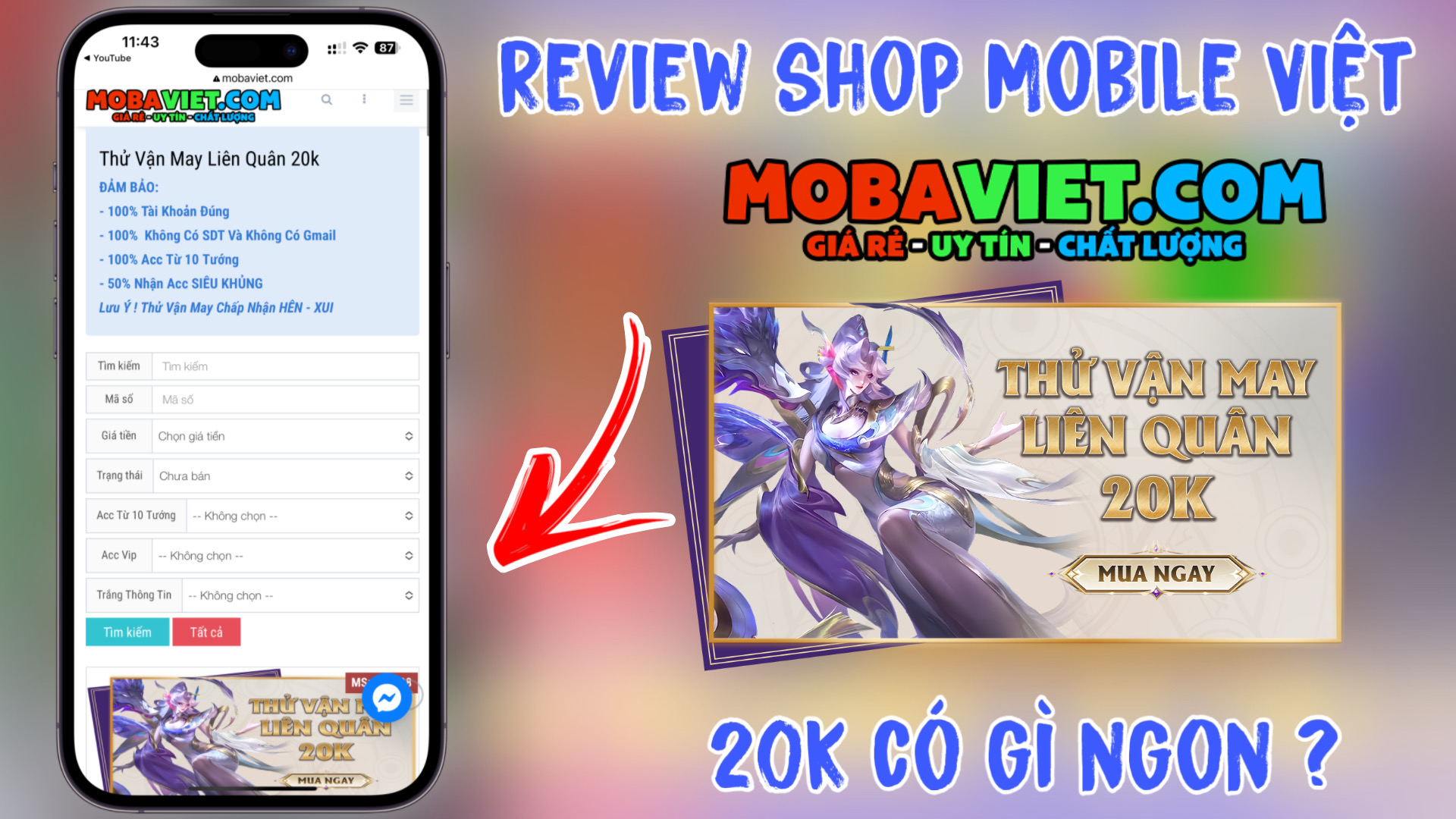 Lần Đầu Thử Mua Acc Liên Quân 20K Shop Mobile Việt Và Cái Kết Đắng ? Tặng Acc Liên Quân Mới Nhất 2025